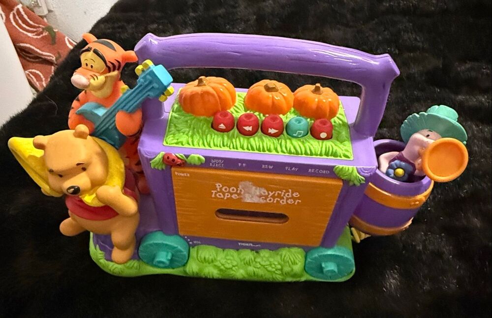 Disney Winnie The Pooh Hayride Tape Recorder Toy – Tigger & Pooh –Vintage Tiger